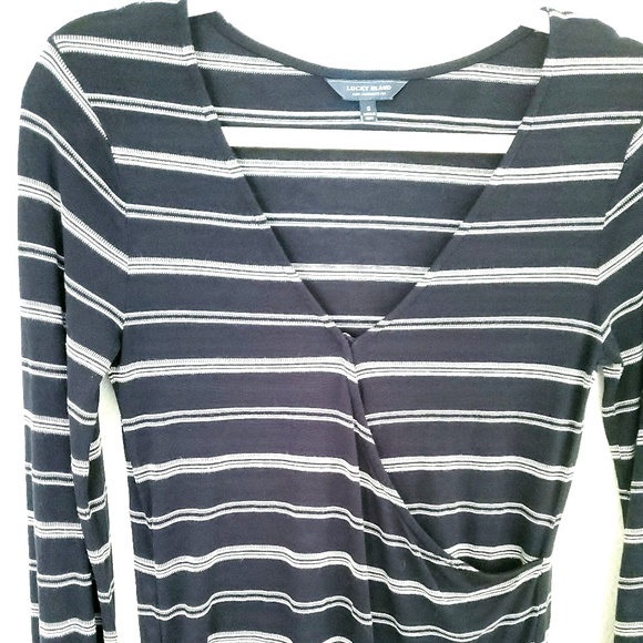 Lucky Brand Navy Wrap Front Shirt - Picture 3 of 7